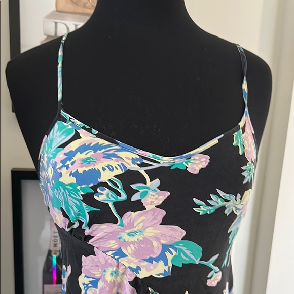 Yumi Kim 100% Black with Floral Sleeveless Maxi Dress Size Small - Picture 3 of 8